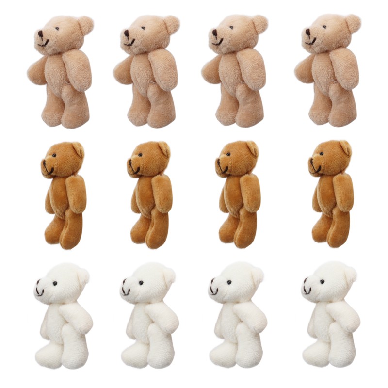 12 Pcs Mini Stuffed Bears Comfortable Soft Cute Mini Teddy