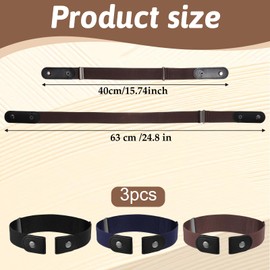 LXUEJIE 3 PCS No Buckle Stretch Belts for Toddler, Kids Elastic No Buckle Belt for kids Girls Adjustable Buckle Free Elastic Kids Belt