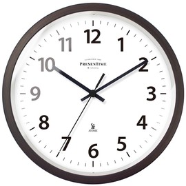 Presentime & Co 10" Atomic Wall Clock, Silent no Ticking, Automatically Sets Itself and Adjust to Daylight Saving Time by WWVB - Oil Rubbed Bronze Finish. (Home Office)