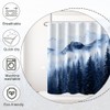 Ruelvth Mountain Shower Curtain, Navy Blue Misty Forest Shower Curtain