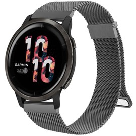 Metal Strap for Garmin Vivoactive 4,Forerunner 255/265,Venu 2/Venu 3, 22mm Metal Stainless Steel Replacement for Garmin Vivoactive 4 (22mm, Space Gray)