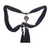 Exotic India Scarf Necklace with Pendent - Art Silk -