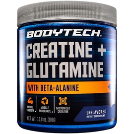 BODYTECH Creatine + Glutamine with Beta-Alanine - Advanced Performance Formula - Supports Strength, Recovery & Endurance (10.8 oz, 30 Servings)