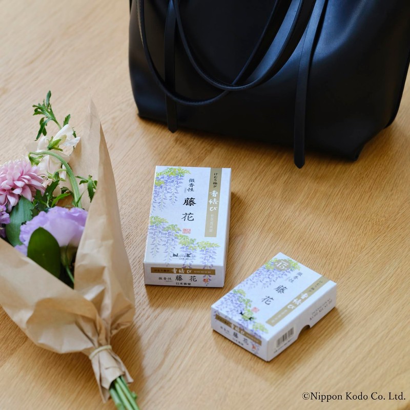 Nippon Kodo Incense Knot, Lightly Scented Wisteria Flowers, Rose Assortment,