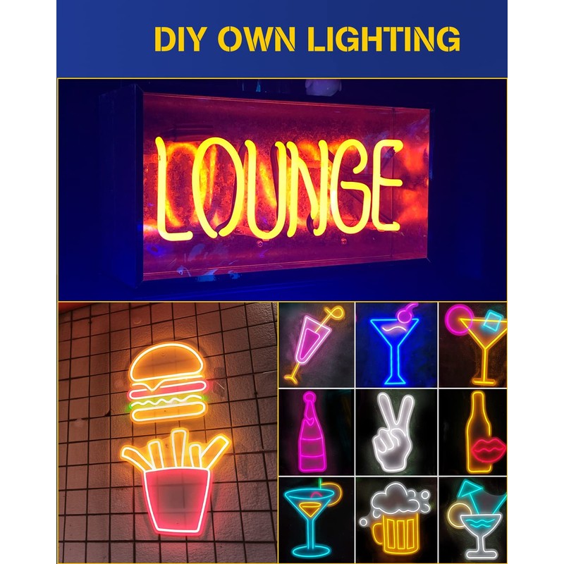 DUOFU365 Orange Neon LED Strip Light, DC 12V 600 SMD2835