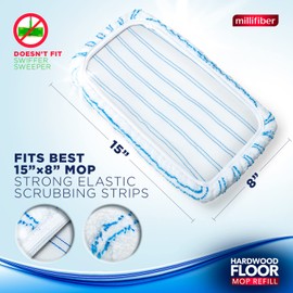 Millifiber Microfiber Mop Refills 15x8 Inches, 3-Pack (Mop is Not Included)