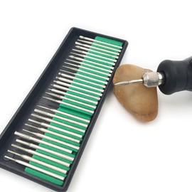 30pcs rotary tool bits,1/8 Inch Shank Diamond Coated Bits for Engraving, Carving, Grinding,Tool Accessories for Dremel,for Glass, Jewelry, Plastic, Grout Removal & DIY Crafts (3mm Carbide Tips)