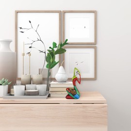 SHENGTIAN Bunte abstrakte Kunst weibliche Yoga-Pose Statue, Indoor-Moderne Wohnkultur Bunte Figur Malerei Kunst Yoga-Figur Ölgemälde weibliche Statue, Tischplatte dekorative Geschenk (C)