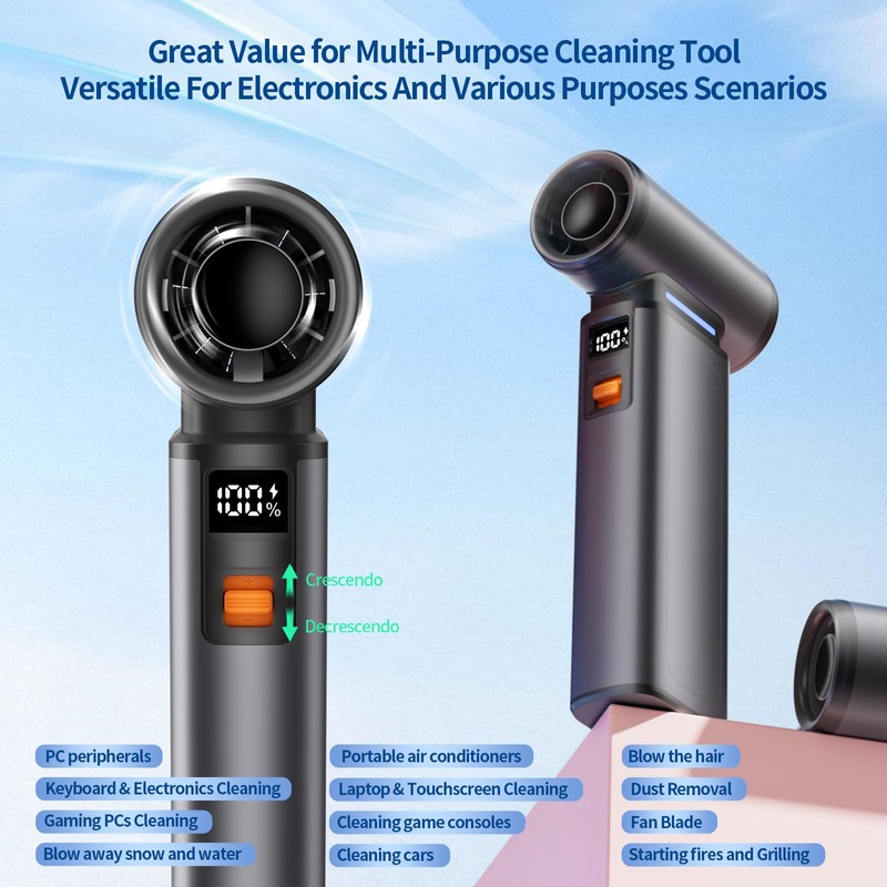 WINGDA Compressed Air Duster Rechargeable Electric Air Duster Portable,100 Gear