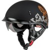GMAX HH-65 Corvus Half Helmet (Black/Silver/Orange, Small) - FMVSS 218