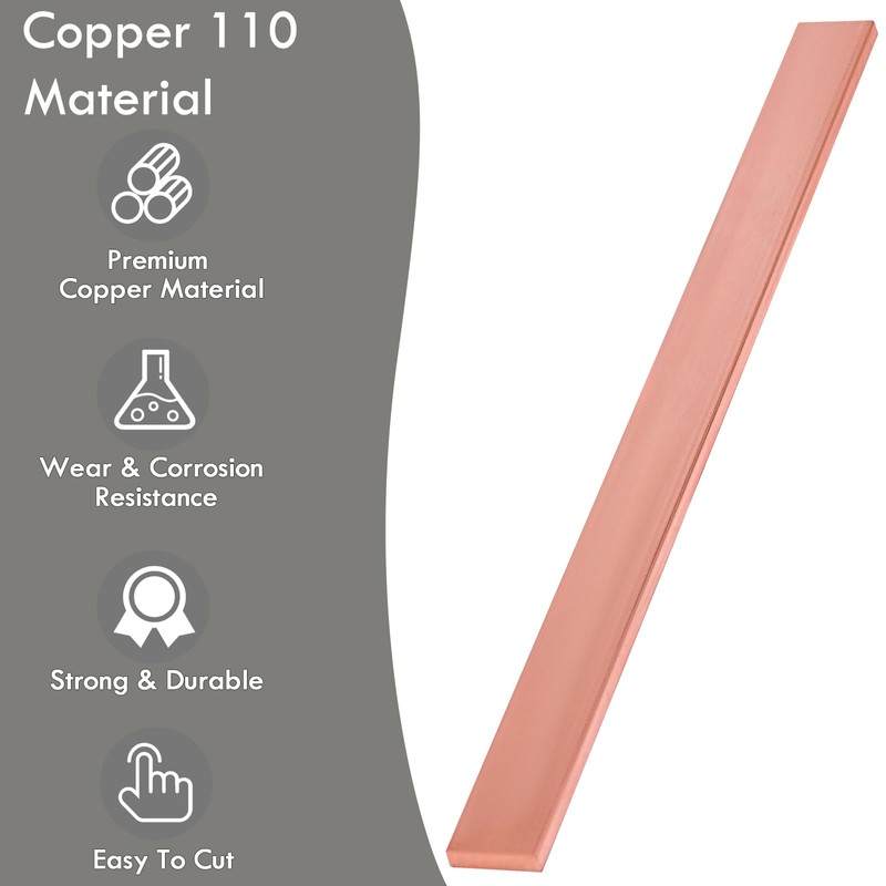 Copper 110 Flat Bar 1/8" x 5/8" x 12" Long,