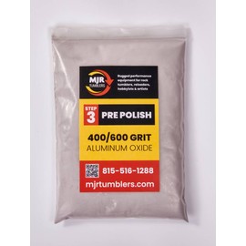 5lb of MJR Tumblers Premium 400/600 Pre-Polish Aluminum Oxide Rock Polishing Grit for Step/Stage 3, MJR Tumblers is a Disabled and Veteran Owned Company Proudly Located in USA