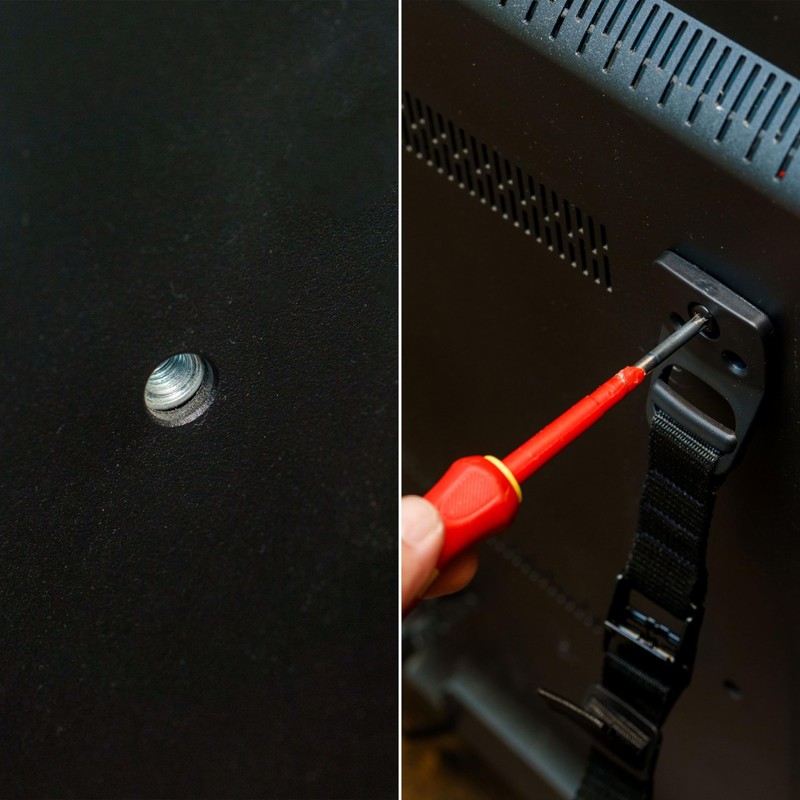 1 Set Black TV Tilt Lock Screw On TV Shelf
