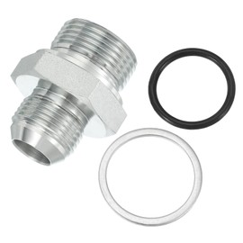 PATIKIL Hex Reducing Nipple Connectors Pipe Adapter 1 1/16" Male 37° Flare JIC x 1" BSPT Male, Pipe Fitting Reducer Nipple Adapter Plated Steel Hydraulic Fitting