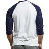 Men's Raglan Baseball Tee Shirt - Casual T-Shirts,01,2XL,Navy/Wht