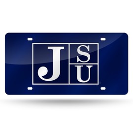 Rico Jackson State Tigers Blue Mirror Look Acrylic License Plate Laser Tag