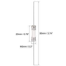sourcing map Fast Blow Fuse Lead Wire Ceramic Fuses 5mm x 20mm 250V F5A 95mm Length 10Pcs