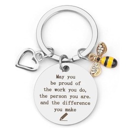VivaJoy Teacher Gifts, Gift for Teachers, Dainty Sparking Keychain with Exquisite Bee Pendant, Teacher Gift for Women, Valentines Day Gifts, Christmas Gifts,Teachers Day Gifts