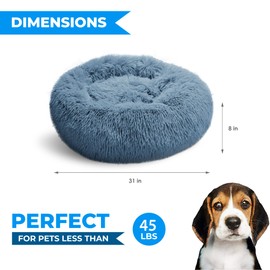 Whiskers & Friends Dog Beds for Medium Dogs, Dog Beds for Small Dogs, Dog Beds & Furniture, Calming Dog Bed, Fluffy Dog Bed, Orthopedic Dog Bed, Donut Dog Bed - Up to 45 Lbs - Washable Dog Bed