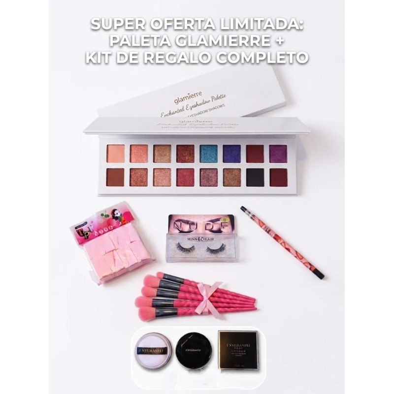 Paleta De Sombras Glamierre Enchanted + Kit Regalo Completo