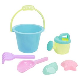 Ikeda Kougyo-Sha Pastel Color Bucket 6-Piece Set [ Sandbox Play/Sandbox Set/Bucket/Watering Can/Shovel ] 000009210