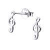 Music Note Treble Clef Earrings 925 Sterling Silver