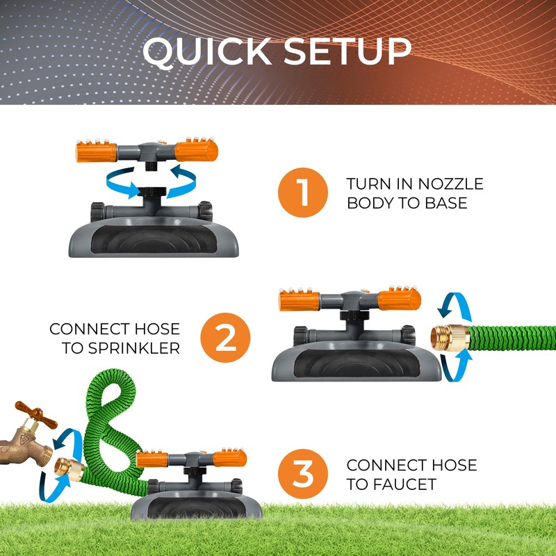 Joeys Sprinkler for Yard, Rotating Garden Sprinkler for Large Area
