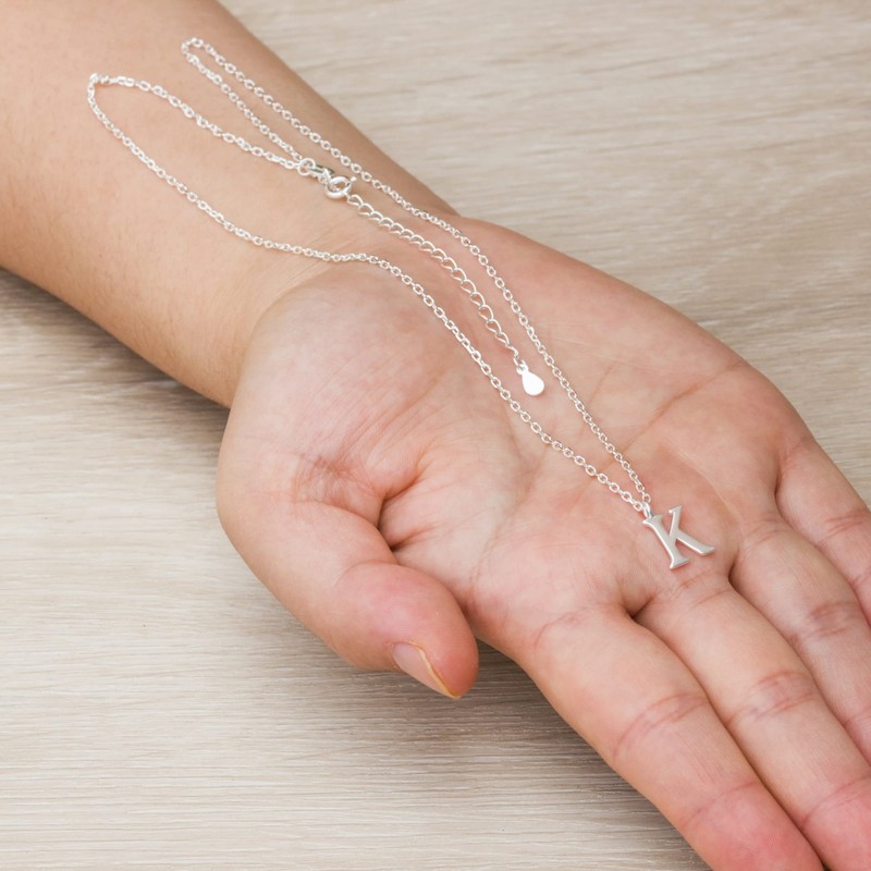 Philip Jones Sterling Silver Initial K Necklace