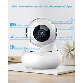 Little Elf Surveillance Camera, 2K Baby Monitor with Camera, WiFi IP Camera with Motion Detection, Night Vision, 2-Way Audio, Dog Camera Supports App Control and Remote Alarm, Pack of 2