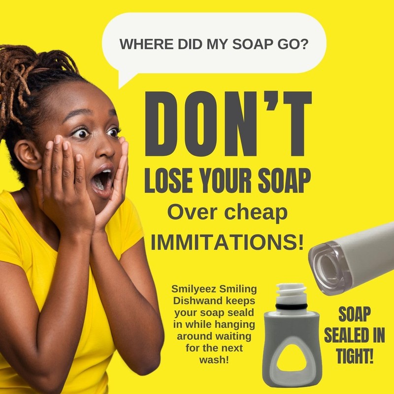 The Original Smiling Sponge Handle Soap Dispensing Handle by Smilyeez