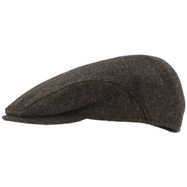 Men's Winter Flat Cap with Ear Flaps, Made from 100 % Wool, with Folding Ear Protection, Skin-Friendly and Comfortable - 63