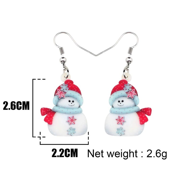 WEVENI - Pendientes de acrílico para Navidad, diseño de muñeco