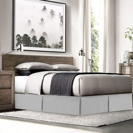 Astroo Linen 800 Thread Count 100% Cotton Hotel Quality Luxurious Box Pleated Bed Skirt Easy Fit With 18 Inch Drop Length (Full,Light Grey)