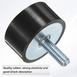 M METERXITY 4-Pack Rubber Mounts D40mmxH20mm Male Vibration Isolators Cylindrical Shock Absorber W M8 x 23mm Studs for Air Compressor/Car/Pump/Boat/Garage Motor/Bobbins Rubber Isolators