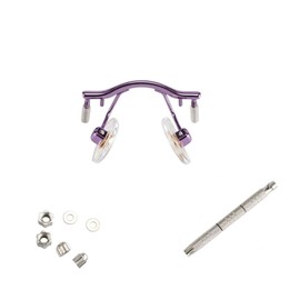 Rimless Glasses Accessories Nose Bridge Eyeglass Pads Pieces Screws Washer and Screwdriver (Purple)