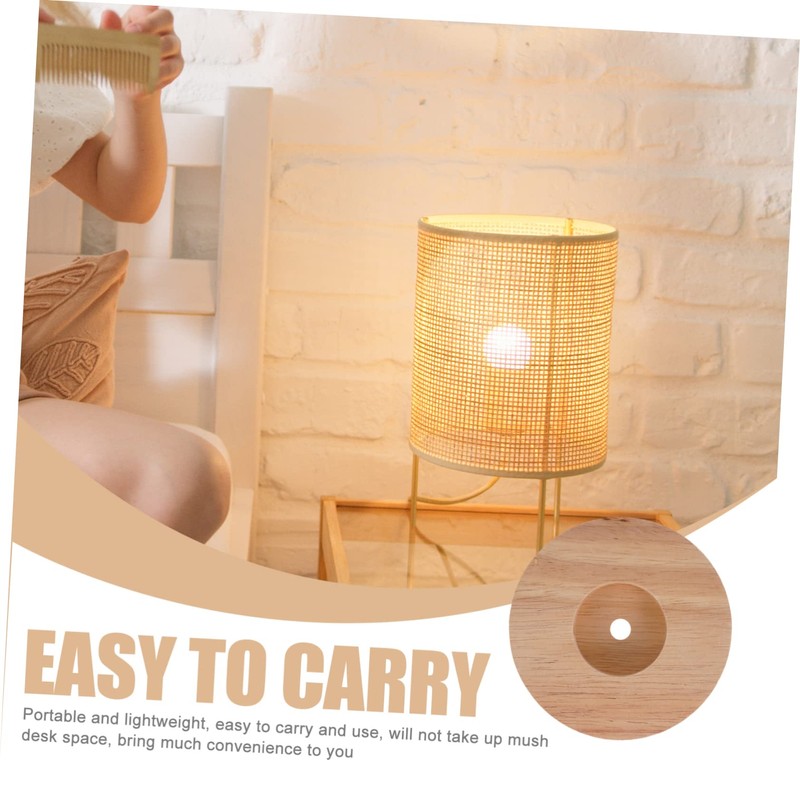 Levemolo Lamp Parts Solid Wood Lamp Base Round Wooden Lamp