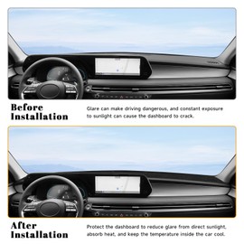 PeakPurit Black Dashboard Dash Board Cover Mat Carpet for Hyundai Palisade 2020-2025 Accessories Dash Cover Flannel Material Dash Mat Sunshade