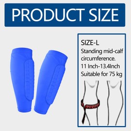 Soccer Shin Guards Calf Compression Sleeve with Honeycomb Pads for Youth Adult for Football Games Cushion Leg Carf Protective Gear Reduce Shocks 1 Pairs (Size L in Blue)
