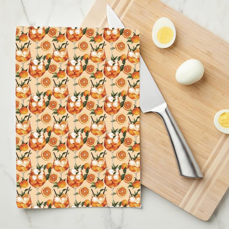 JXGZSO Aperol Spritz Kitchen Towel Cocktail Bar Gift Aperol Spritz