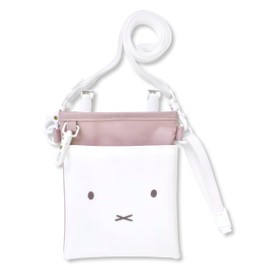 [St.Lady's] Miffy 3-Way Soft Pen Pouch FACE Pink Beige Pink