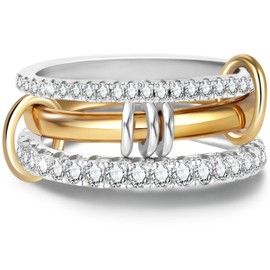COOSLIM Gold Stackable Rings for Women Non Tarnish, Dainty Stackable 18k Gold Plated CZ Cubic Zirconia Rings, Gold Knuckle Women Rings Set 9