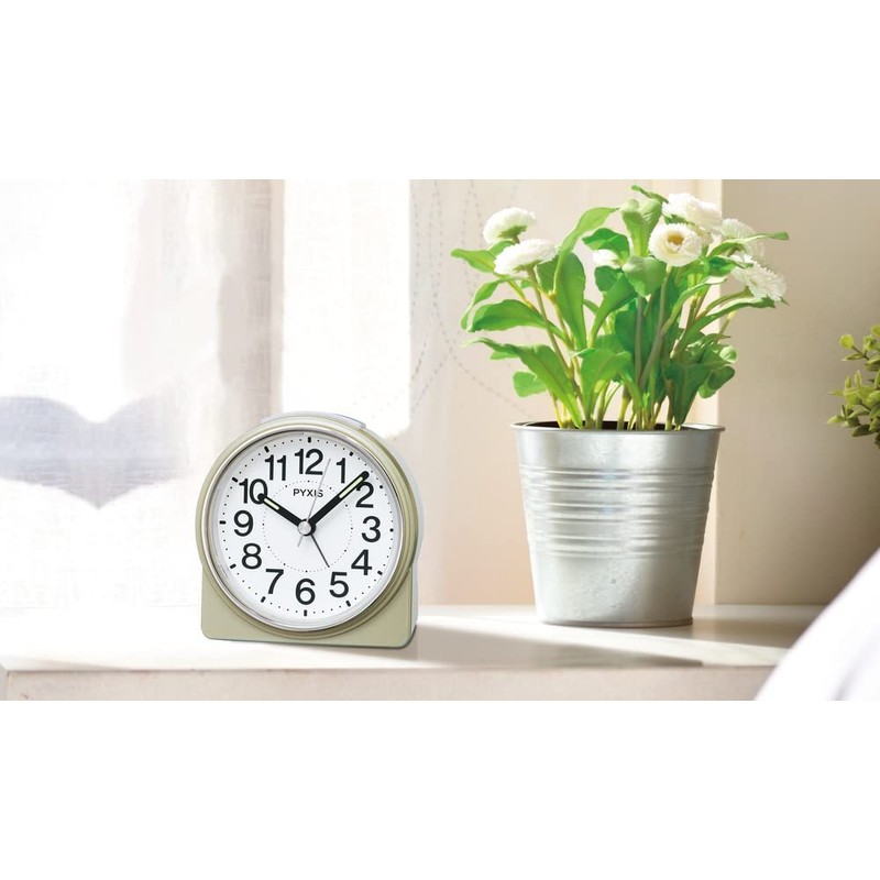Seiko Clock Alarm Clock, Table Clock, Analog, Light Gold Pearl,