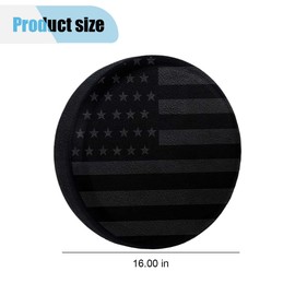 Spare Tire Cover for RV Trailer, 16 Inch Dustproof Leather Wheel Cover for Tire Diameter 29"-31", Waterproof American USA Flag Spare Tire Cover Protection for Truck, Trailer, RV, SUV, Camper(16in)