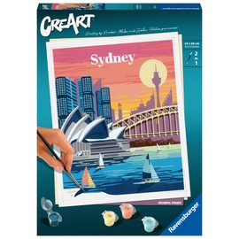 Ravensburger 23526 CreArt 23526-Colorful Sydney Painting by Numbers Adults from 12 Years, White, Medium