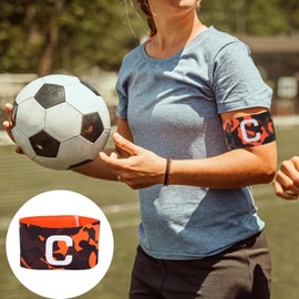 SPYMINNPOO Player Bands, Durability Nylon Soccer Armband Adjustable Captain Bands for Outdoor Team Sports Groups(Orange)