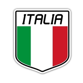 Squiddy Italia Italy Flag Shield - Vinyl Sticker Decal for Phone, Laptop, Water Bottle (3" high)