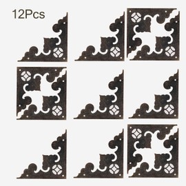 12Pcs Antique Decorative Box Corner Decoration,Vintage Metal Book Corner Protector,Wooden Box Corner Decorative Cover (Antique Bronze)