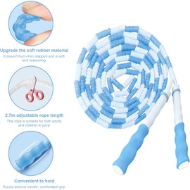 Cuerda de saltar de abalorio suaves, longitud ajustable, sin enredos, segmentada, para niños, adultos, mujeres y hombres, ideal para fitness, ejercicio, pérdida de peso y mantenimiento de la salud