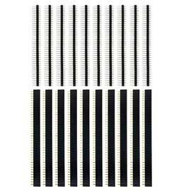 DFsucces Strip Header Socket Connector Pin Socket 2.54mm Pitch 40 Pin Single Row Female Pin Male Pin Type Pin Header (Set of 20)