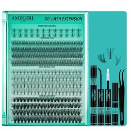 Lash Clusters Kit Individual Lash Extensions DIY Multi-Type Faux Bottom Lashes, Light Volume, 20D Spike, 30D Clusters Natural Eyelashes with Bond & Seal Remover Applicator(D-Mix5-16mm kit)